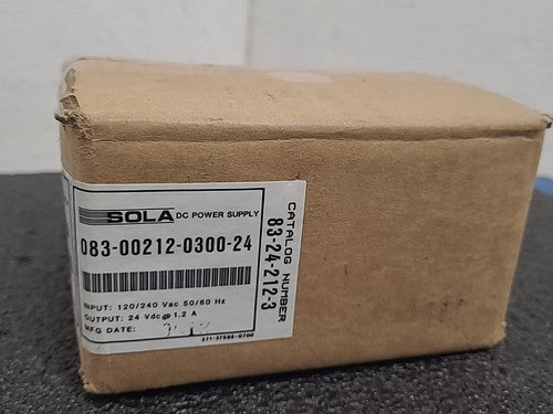 Sola DC Power Supply 83-24-212-3 083-00212-0300-24 Input 120/240VAC Output 24VDC