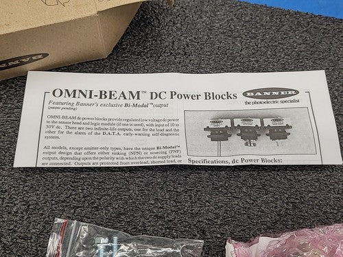 Banner OPBT2QD Omni-Beam Power Block Sensor DC Input 27095 Photoelectric