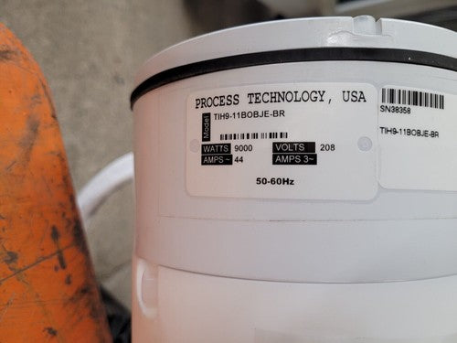 Process Technology Fluoropolymer In-Line Chemical Heater 9000W 9Kw 208V 1Ph 44A