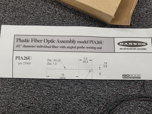 Banner Engineering PIA26U Plastic Fiber Optic Assembly 25905 Angled Probe