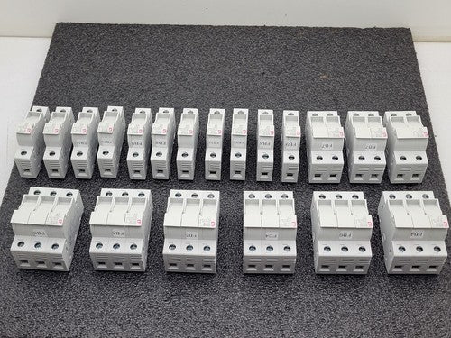 Lot of 20  ETI Fuse Holder EFD 10 1p 10 x 38 002540001 DIN Rail 3, 2 and 1 Unit