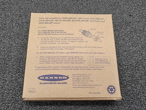 Banner Engineering BR2.53S Fiber Optic Cable Sensor Plate Plane Assembly 17379