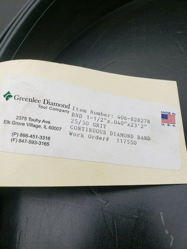 New Greenlee Diamond Continuous Diamond band 1-1/2" x .040" x 23'2'' 406-828278