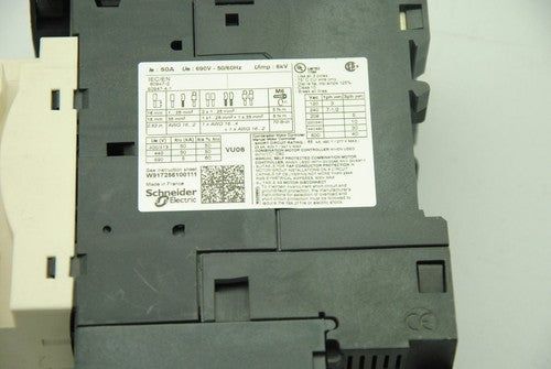 SCHNEIDER ELECTRIC GV3P50 37-50A 600V Breaker Manual Motor Starter + GVAM11