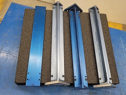 16"x1.75" Blue Anodized Aluminum Light Curtain 90 degree Mirror set of 3 Frames