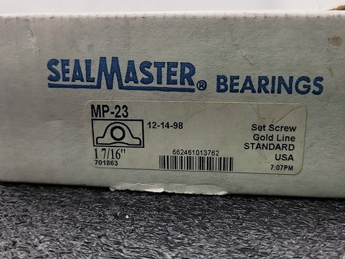 SealMaster MP-23 Gold Line Standard Bearing 1-7/16" Bore, 2-1/8" Base to Center
