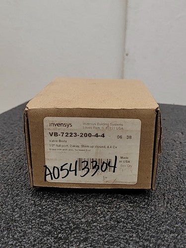 Invensys VB-7223-200-4-4 Valve Body 1/2" Full Port 2 Way Stem Up Closed 4.4 Cv