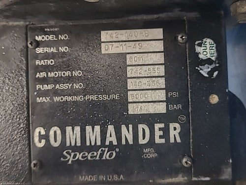 Speeflo Commander 742-140B Air Operated 60:1 Pressure Intensifier Grease Pump A1