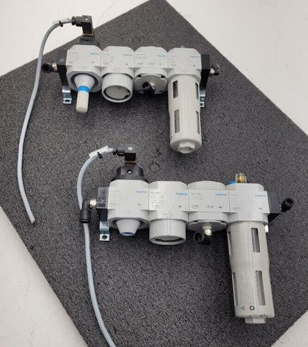 Lot of 2x Festo Air Pneumatic Solenoid On/Off Piston Gate Shut Off + Lubricator