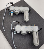Lot of 2x Festo Air Pneumatic Solenoid On/Off Piston Gate Shut Off + Lubricator