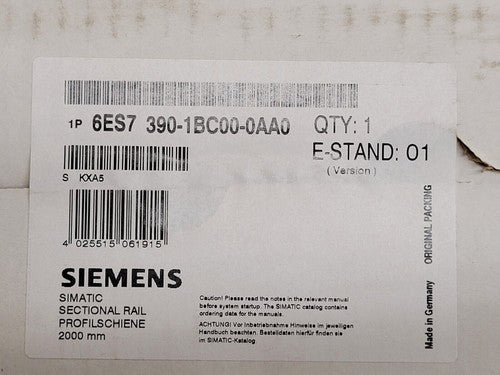 Siemens Simatic S7-300 PLM Mounting Rail Bracket 2000mm 6ES7 390-1BC00-0AA0 NEW