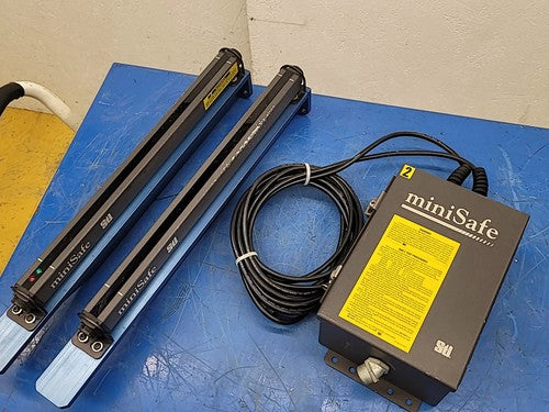 STI miniSafe Infrared Safety Light Curtain Controller w/ Cable & Mounting Rails