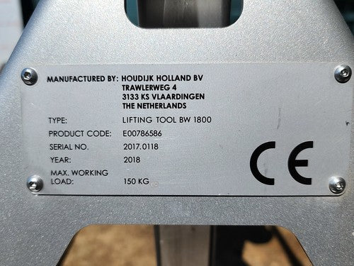 Houdijk Holland BV BW 1800 Stainless Steel Lifting Tool Hoist Crane WLL 150kg