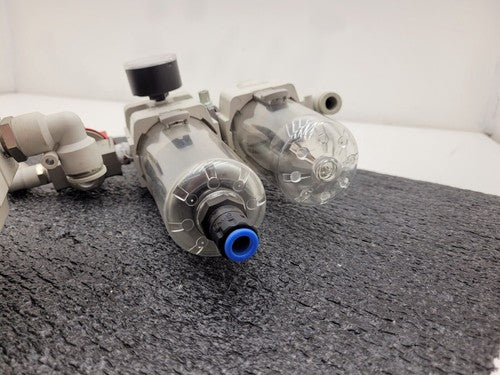 Lot of 2x SMC Filter Regulator Shutoff Vent Valve VHS30-03 AW40-03DG-A AL40-03-A