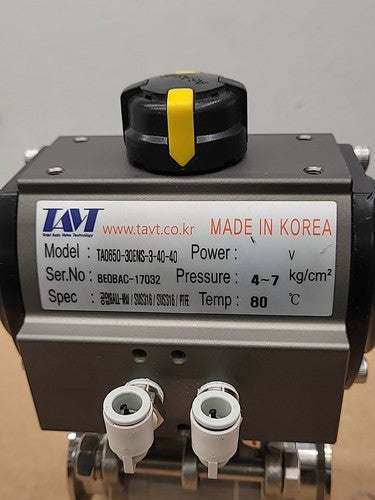 TAVT TA0650 Pneumatic Actuated Ball Valve 1-1/2" Stainless Steel Vacuum DN40