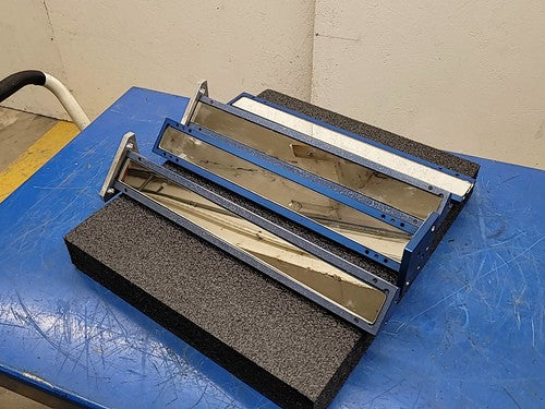 16"x1.75" Blue Anodized Aluminum Light Curtain 90 degree Mirror set of 3 Frames