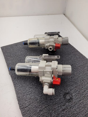 Lot of 2x SMC Filter Regulator Shutoff Vent Valve VHS30-03 AW40-03DG-A AL40-03-A