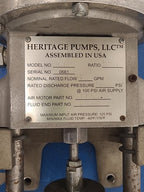Heritage Pumps 1011 Pneumatic Fluid Pump Air Operated Ratio 55:1 5500PSI Unit A5