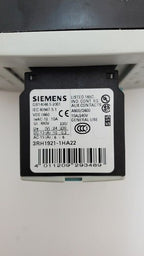 SIEMENS SIRIUS 3RT1046-1AL24 Contactor 95A 400V 230VAC 50/60Hz w/ 3RH1921-1HA22