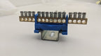 Lot of 2 DIN Rail Mount Brass Ground Grounding Strip 15x 4AWG Copper Wire