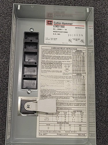 Cutler-Hammer ECN0511AAA Motor Starter Reset Button Enclosure NEMA Metal Box