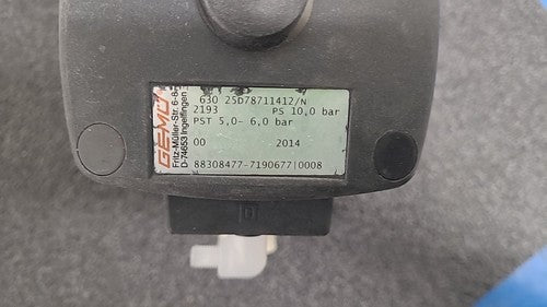 GEMU 630 25D78711412/N Pneumatic Diaphragm Shutoff Valve Actuator EPDM Lot of 2