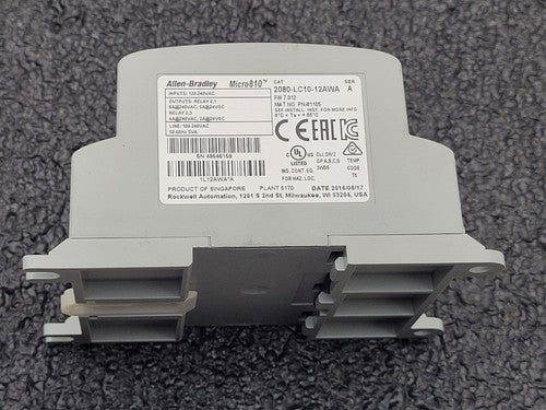Allen-Bradley 2080-LC10-12AWA Micro810 12 l/O Smart Relay Controller PLC