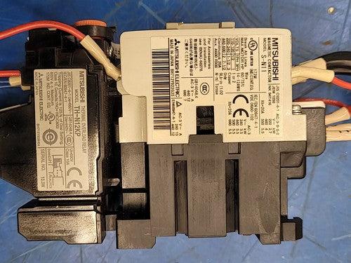 Mitsubishi TH-N20KP Contactor w/ S-N11 Thermal Overload Relay SQ250503F Caps