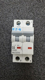 Eaton D2 WMZS2D02 DIN Rail Supplementary Protector 2A 277/480V AC 2 Pole D Curve