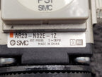 Lot of 9 SMC AR20-N02E-1Z Regulators w/ Mounting Brackets 0-30 PSI 1/4" Fittings