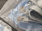 Lot of 5 Flat Silver Cable RJ45 to RJ45 Straight Pinned for Data Systems