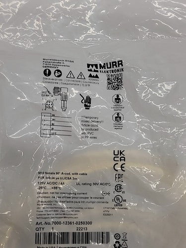 Automation Direct AEM2G1201Z11M Roller Top Limit Switch M12 5 Pin 3 Meter Cable