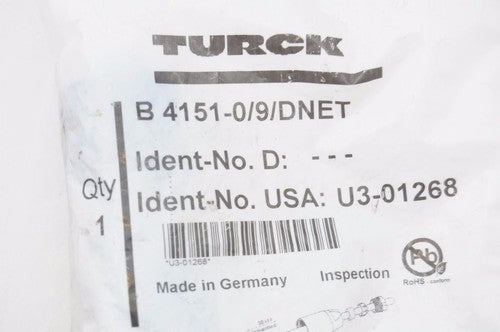 Turck U3-01273 5-Pin Male And U3-01268 5-Pin Female Mated Connectors NEW
