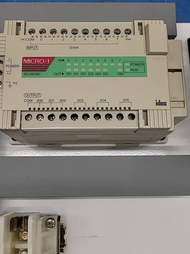 2 IDEC Micro-1 PLC Programmable Logic Controller Lot Sola Power Supply DIN Rail