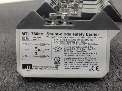 MTL 760ac Shunt-Diode Safety Barrier Intrinsically Safe Module Lot of 8