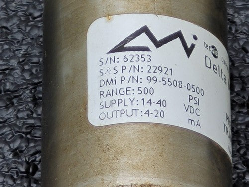Delta Metrics 99-5508-0500 500 psi 14-40VDC Pressure Transducer 22921 4-20mA out