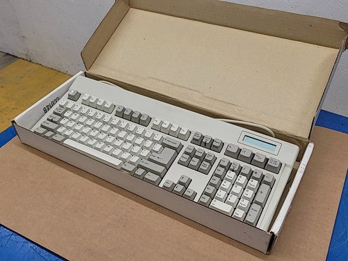 KeyCal Focus FK-8000 Electronic Mechanical AT Keyboard LCD Calculator Vintage