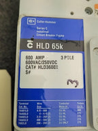 Cutler Hammer HLD 65k Circuit Breaker Frame 3 Pole 600V Thermal Magnetic Trip A