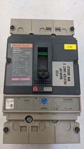 MERLIN GERIN Schneider NSF250H Circuit Breaker 600Y/347V 200A TM200DP Module B