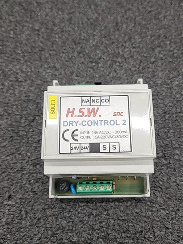 H.S.W. HWS DRY CONTROL 2 Module Input 24V AC/DC Output 5A 220VAC / 30VDC snc