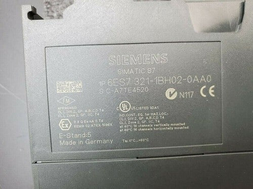 SIEMENS 6ES7 321-1BH02-0AA0 SIMATIC S7 Digital Input Module DI Working Pull