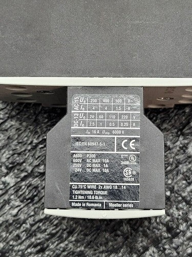 Eaton DIL M32-01 XTCE032C01 Contactor w/ DIL M32-XHI22 Auxiliary 24VDC Coil