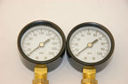 Pressure Gauges, 0-100 PSI & 0-200 PSI, 1/2"NPT w/ 5/8" & 3/4" Adapters - NEW