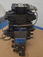 Tokimec Vickers DG4V-3-6B Daikin Hydraulic 3x Solenoid Valve Manifold Assembly