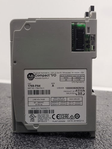 Allen Bradley 1769-PA4 Compact I/O Power Supply Module Ser A AC Voltage PLC