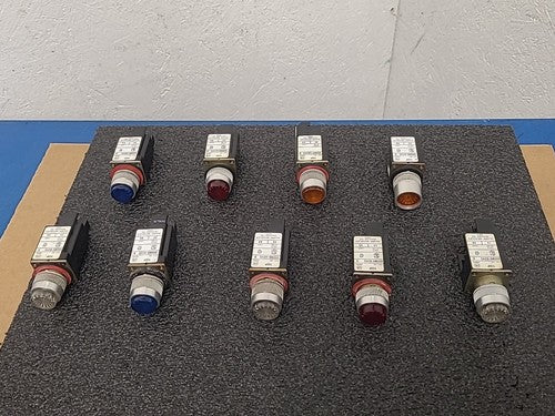 Allen Bradley 800MR-Q24S Series D Pilot Light Indicator Lamp Lot Mixed Colors
