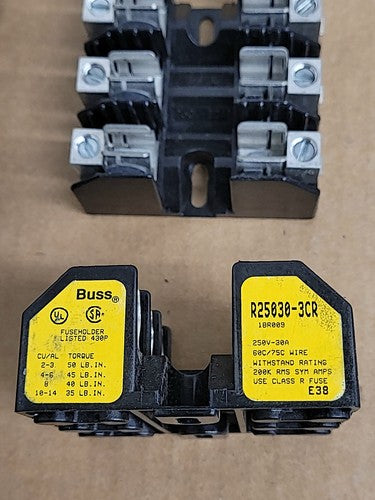 LOT of Bussmann Fusetron Industrial Fuse Holder & BAF-3 FNM Class T Fuses