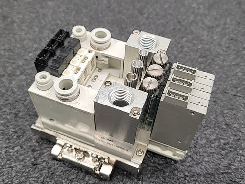 SMC ZZQ-ZB2B Vacuum Ejector Manifold with 3x ZQ Series Modules Rail Mount