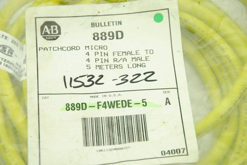 ALLEN BRADLEY 889D-F4WEDE-5 Ser A, Patchcord, 5M, New