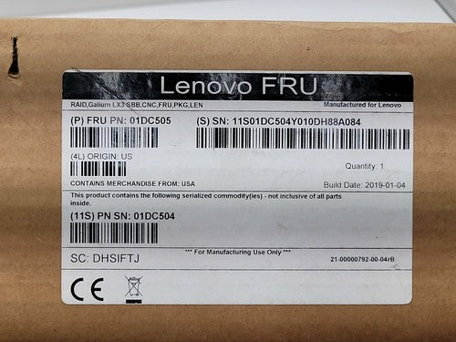 Lenovo FRU 01DC505 Disk Storage Raid Controller RAID FC iSCSI Galium LX3 SBB